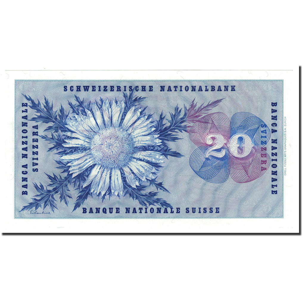 Banconote, Svizzera, 20 Franken, 1954-1961, KM:46q, Undated (1969), SPL