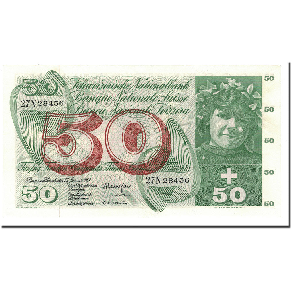 Banconote, Svizzera, 50 Franken, 1954-1961, KM:48i, 1969-01-15, FDS