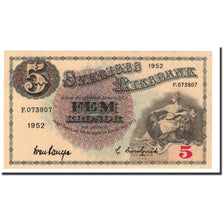 Biljet, Zweden, 5 Kronor, 1914-1918, 1952, KM:33ai, SPL