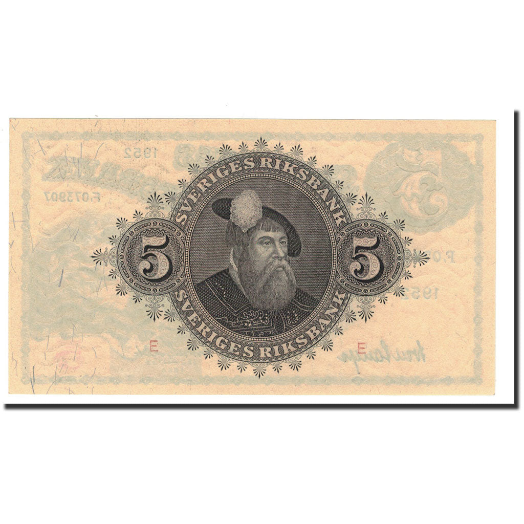 Banknote, Sweden, 5 Kronor, 1914-1918, 1952, KM:33ai, UNC(63)
