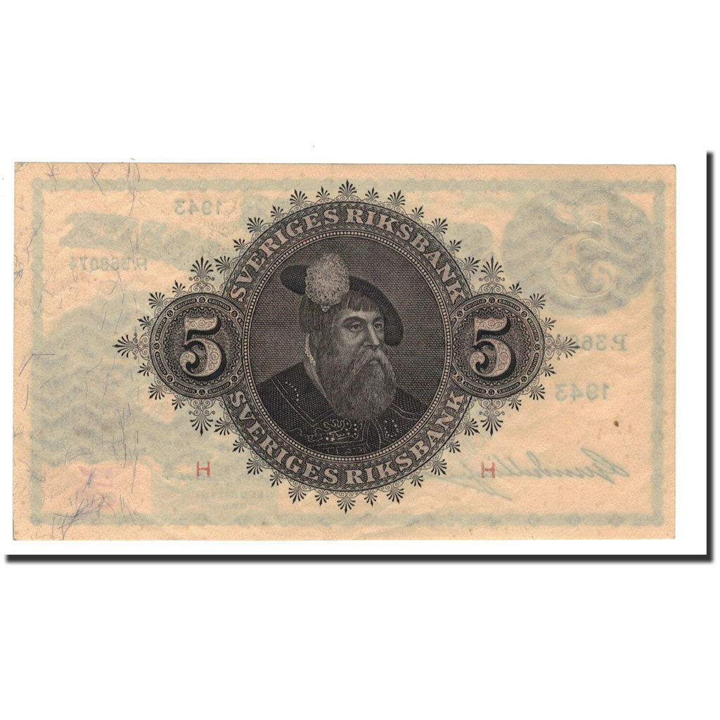 Banknote, Sweden, 5 Kronor, 1914-1918, 1943, KM:33z, UNC(60-62)