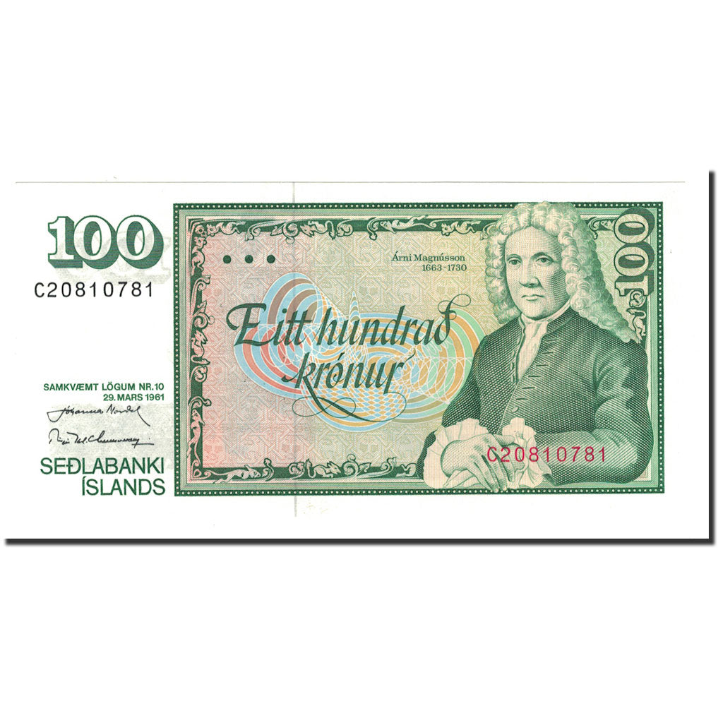 Billet, Iceland, 100 Kronur, L.1961, 1961-03-29, KM:50a, NEUF