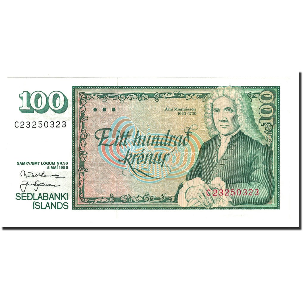 Banknote, Iceland, 100 Kronur, L.1986, 1986, KM:54a, UNC(65-70)