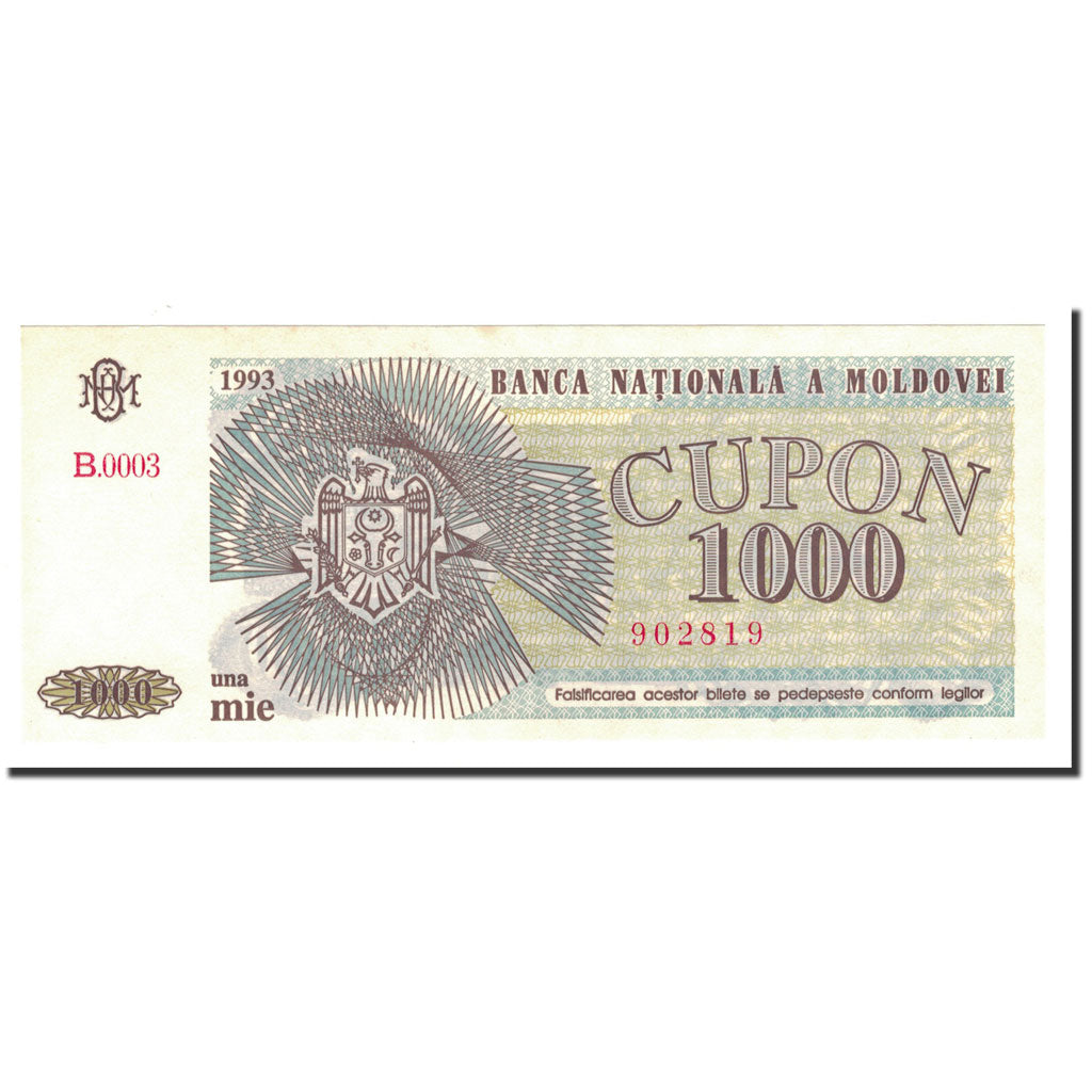 Moldova, 1000 Cupon, 1993, KM:3, UNC(65-70)