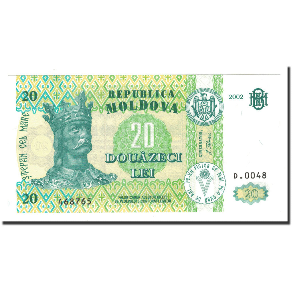Billet, Moldova, 20 Lei, 2002, KM:13e, NEUF