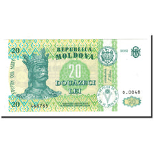 Billet, Moldova, 20 Lei, 2002, KM:13e, NEUF