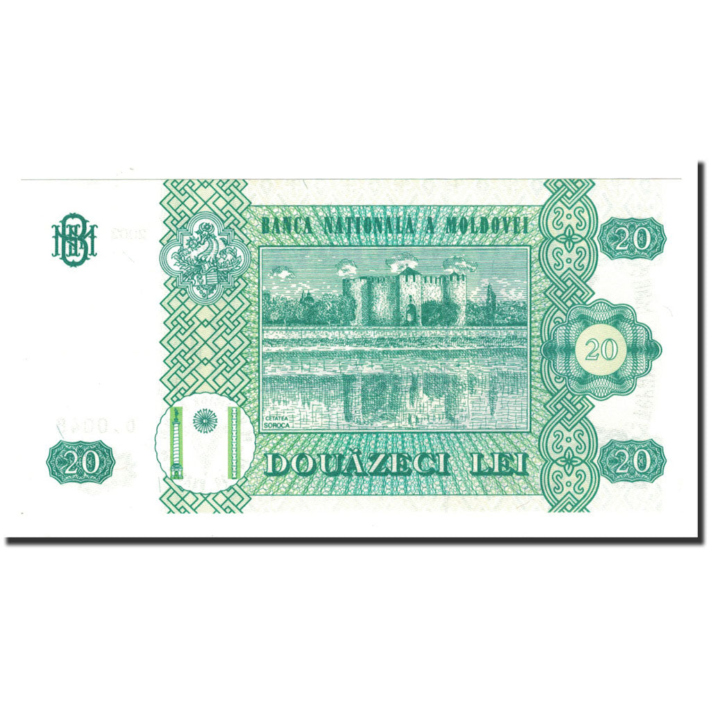 Billet, Moldova, 20 Lei, 2002, KM:13e, NEUF