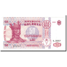 Billet, Moldova, 50 Lei, 2002, KM:14b, NEUF