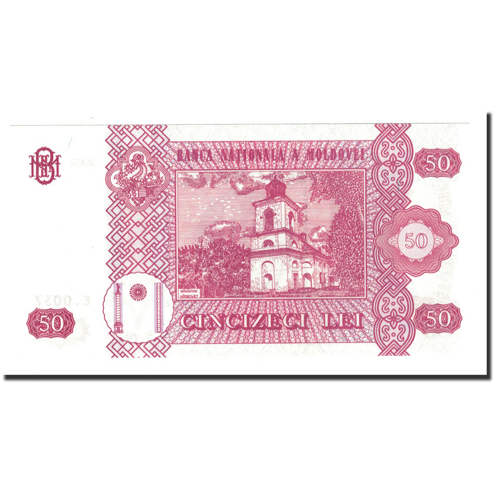 Billet, Moldova, 50 Lei, 2002, KM:14b, NEUF