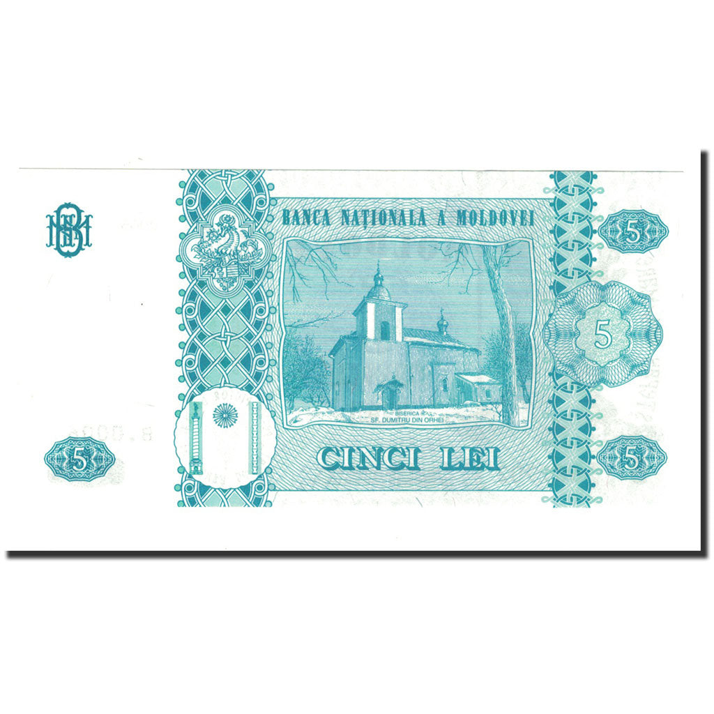 Banknote, Moldova, 5 Lei, 2005, KM:9d, UNC(65-70)