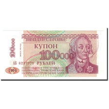 Geldschein, Transnistrien, 100,000 Rublei on 10 Rublei, 1996, KM:31, UNZ