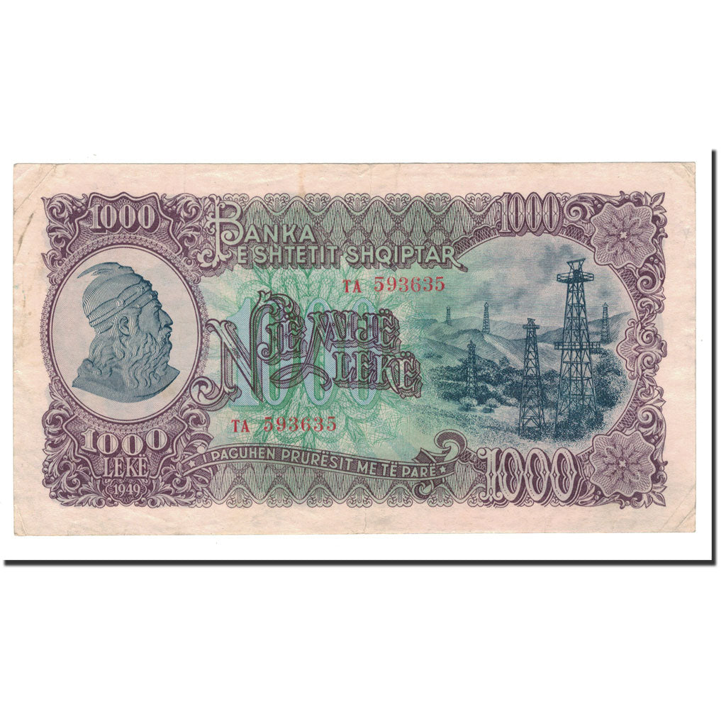 Albania, 1000 Lekë, 1949, KM:27A, AU(50-53)