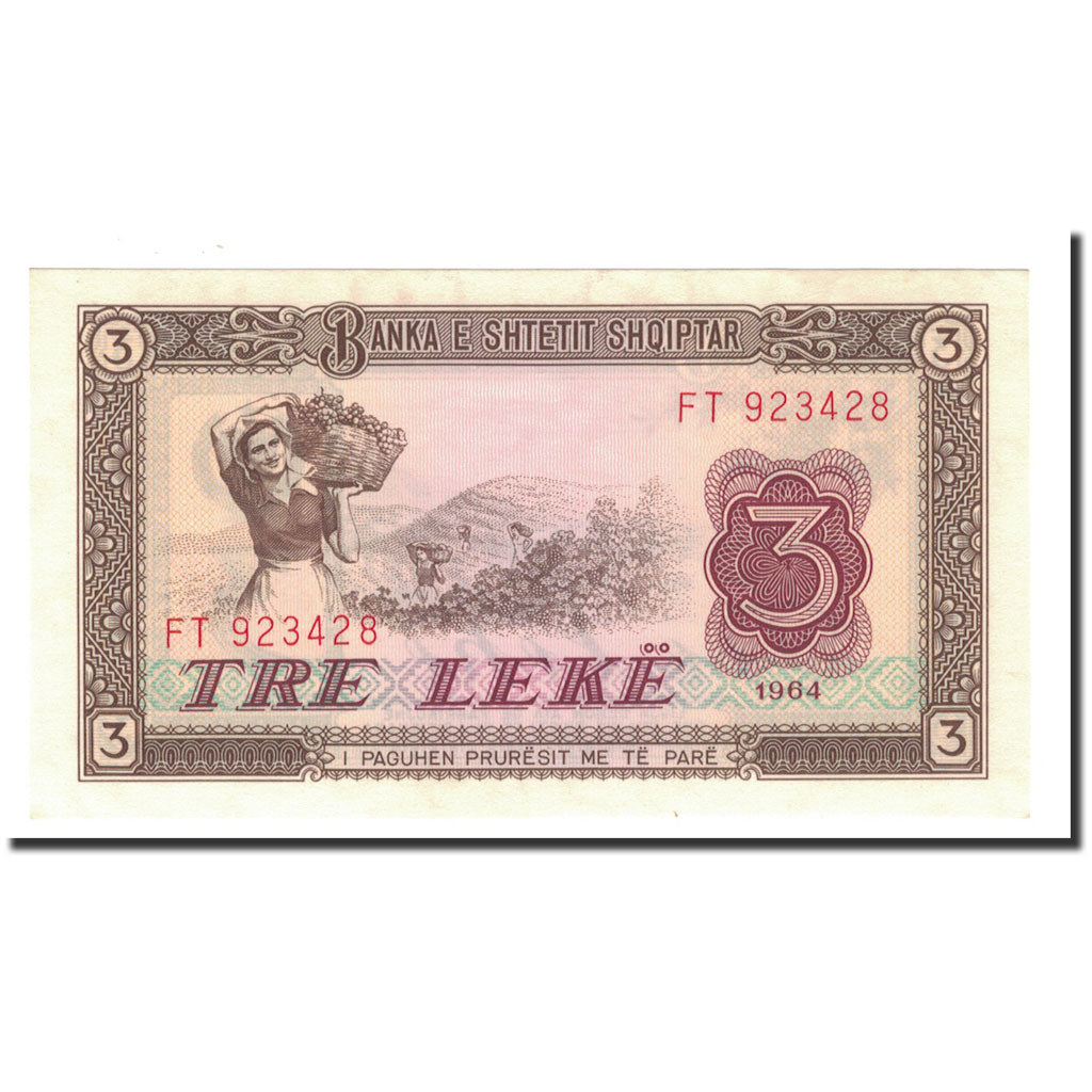 Banknote, Albania, 3 Lekë, 1964, KM:34a, UNC(65-70)