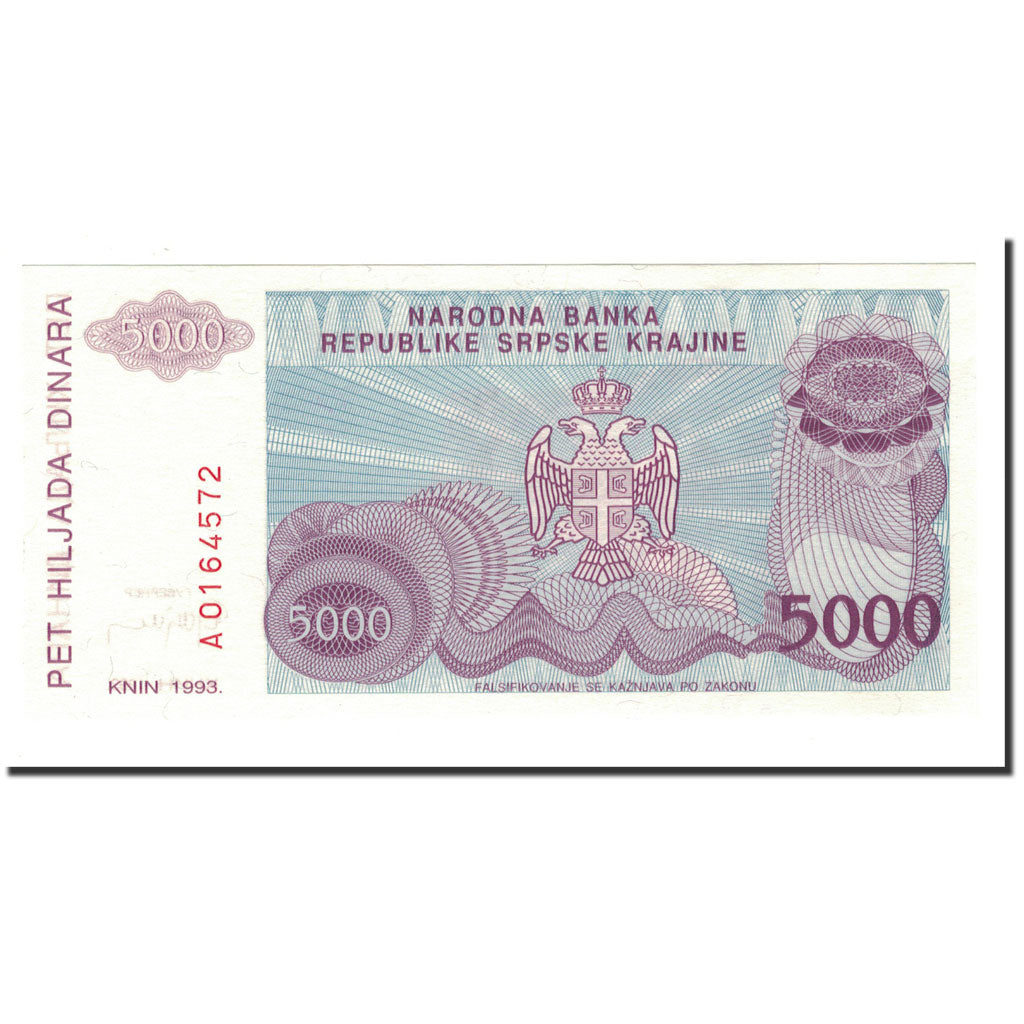 Banconote, Croazia, 5000 Dinara, 1993, KM:R20a, FDS