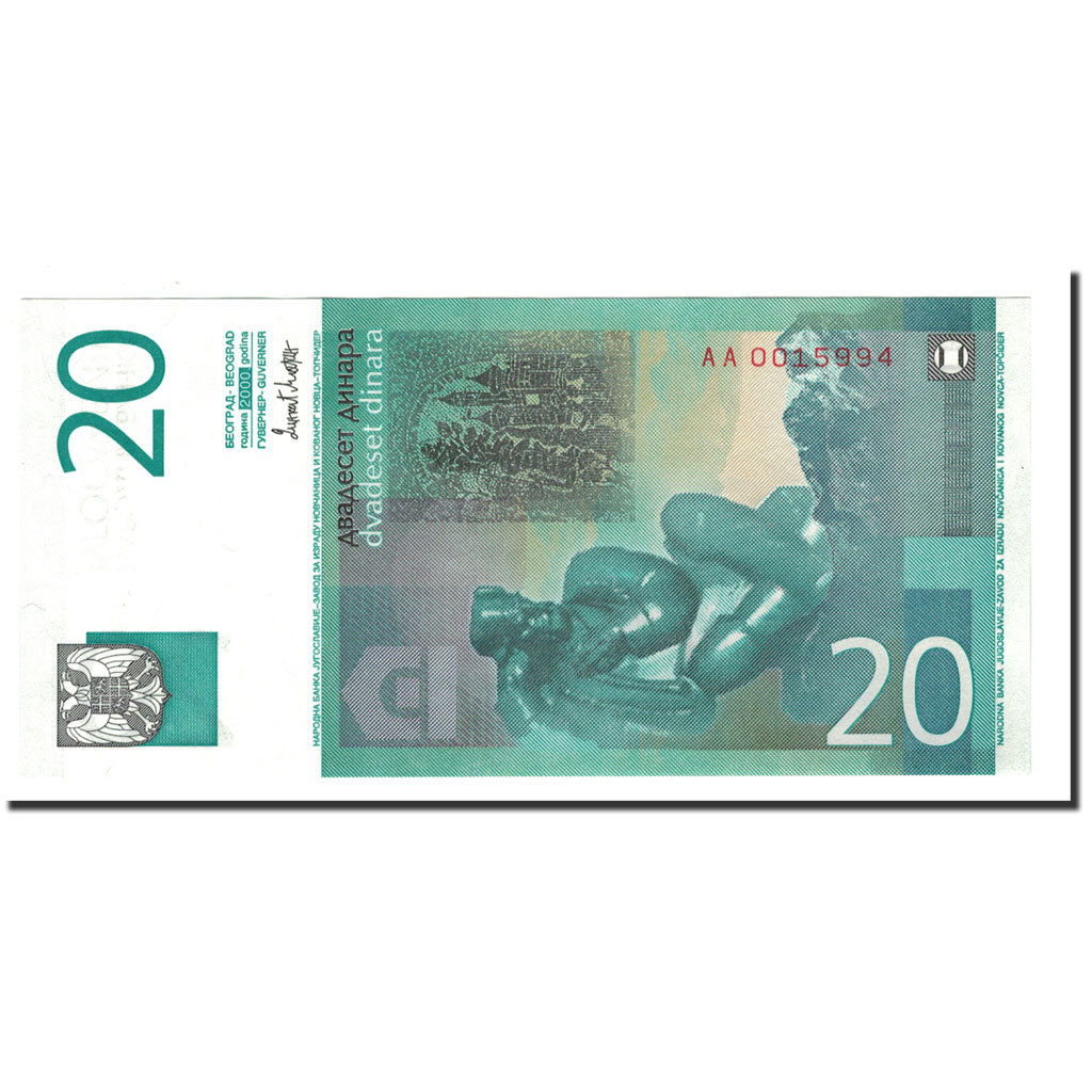 Banknot, Jugosławia, 20 Dinara, 2000, KM:154a, UNC(65-70)