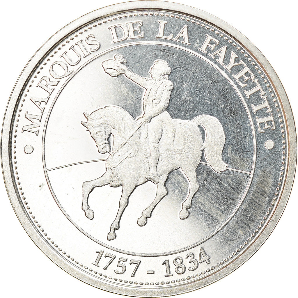 France, Medal, Révolution Française, Marquis de La Fayette, History, MS(64)