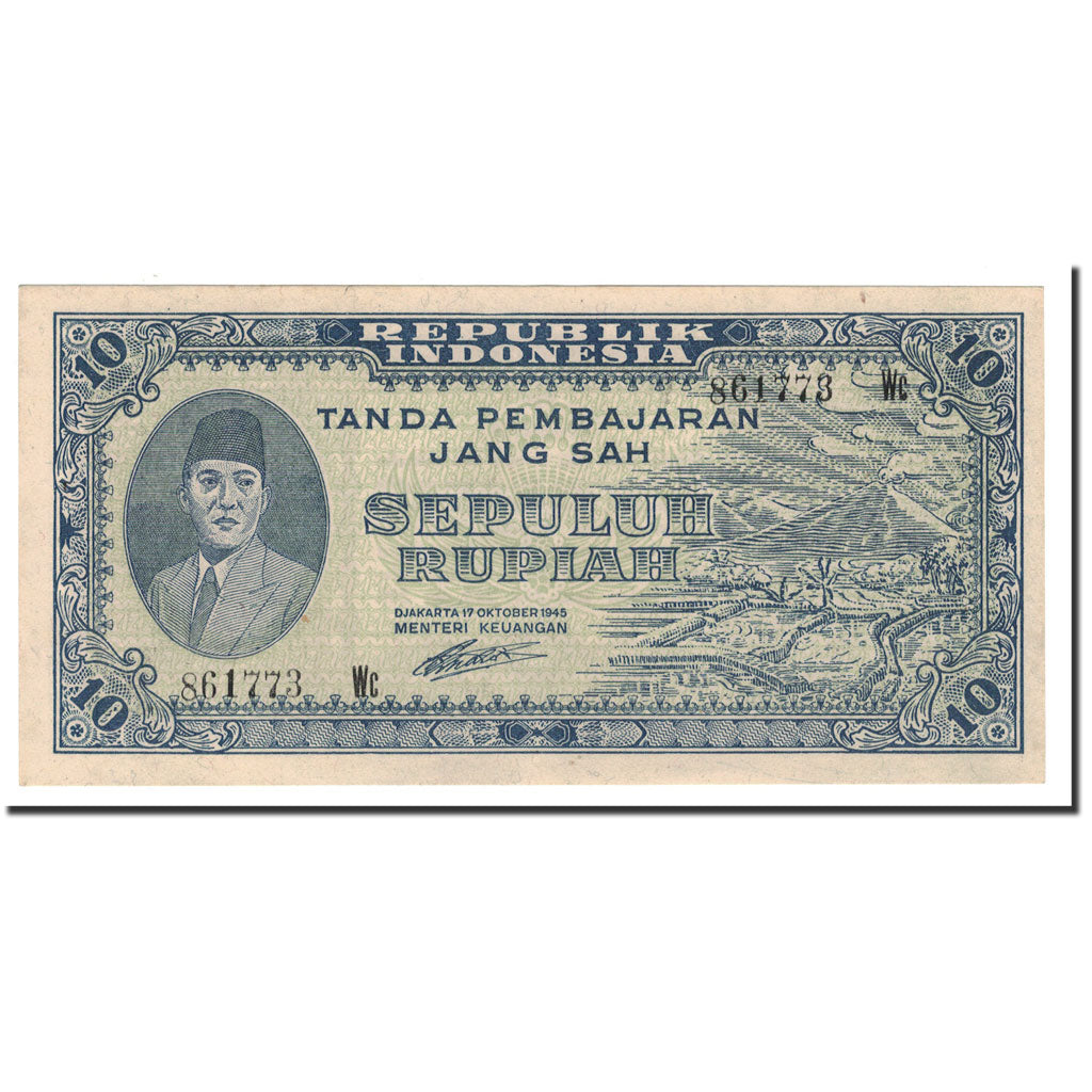 Indonesia, 10 Rupiah, 1945, 1945-10-17, KM:19, UNC(65-70)
