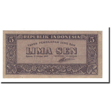 Banknote, Indonesia, 5 Sen, 1945, 1945-10-17, KM:14, UNC(65-70)