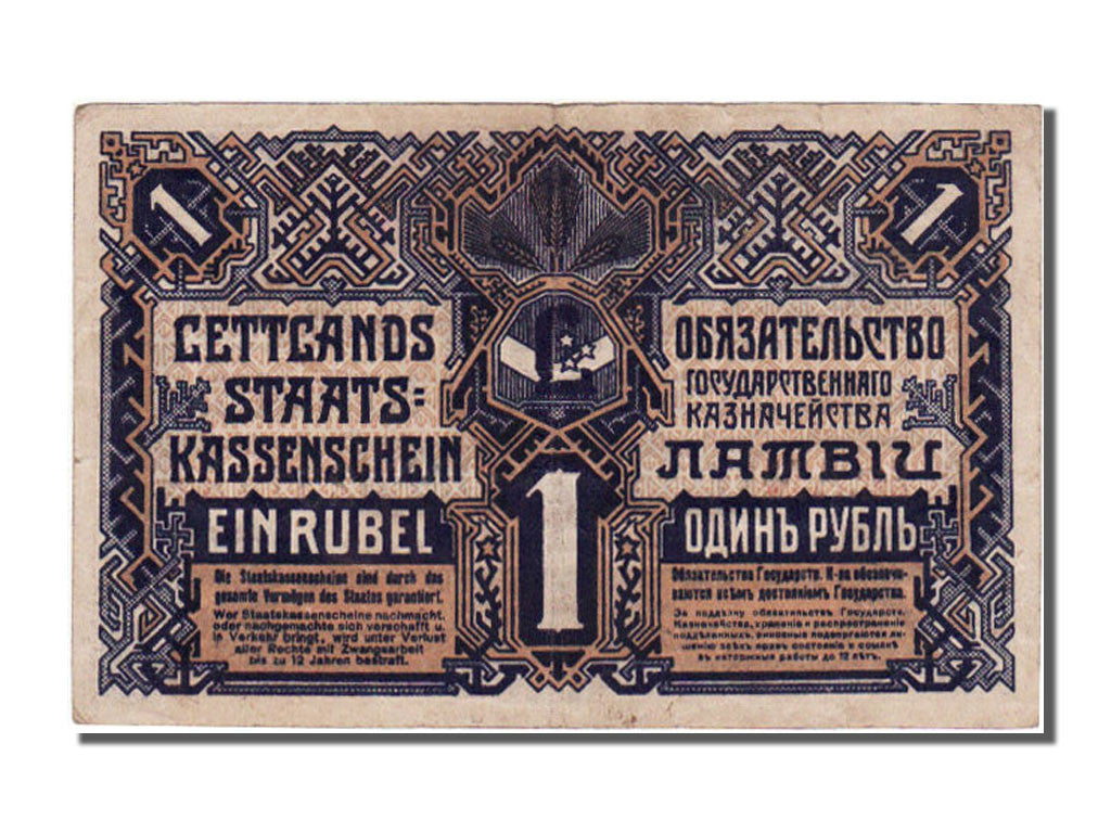 Banconote, Lettonia, 1 Rublis, 1919, SPL-