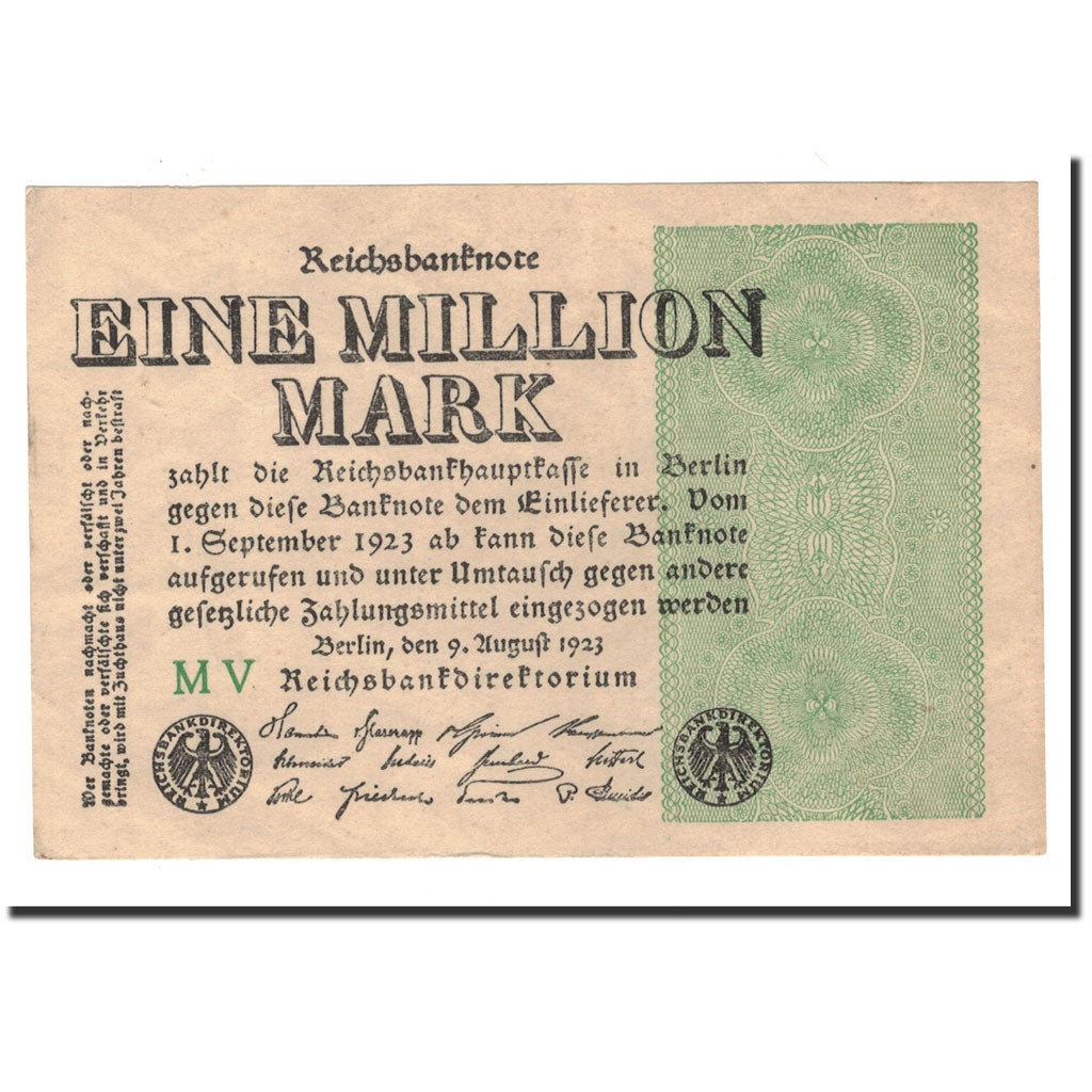 Banknote, Germany, 1 Million Mark, 1923, 1923-08-09, KM:102a, UNC(63)
