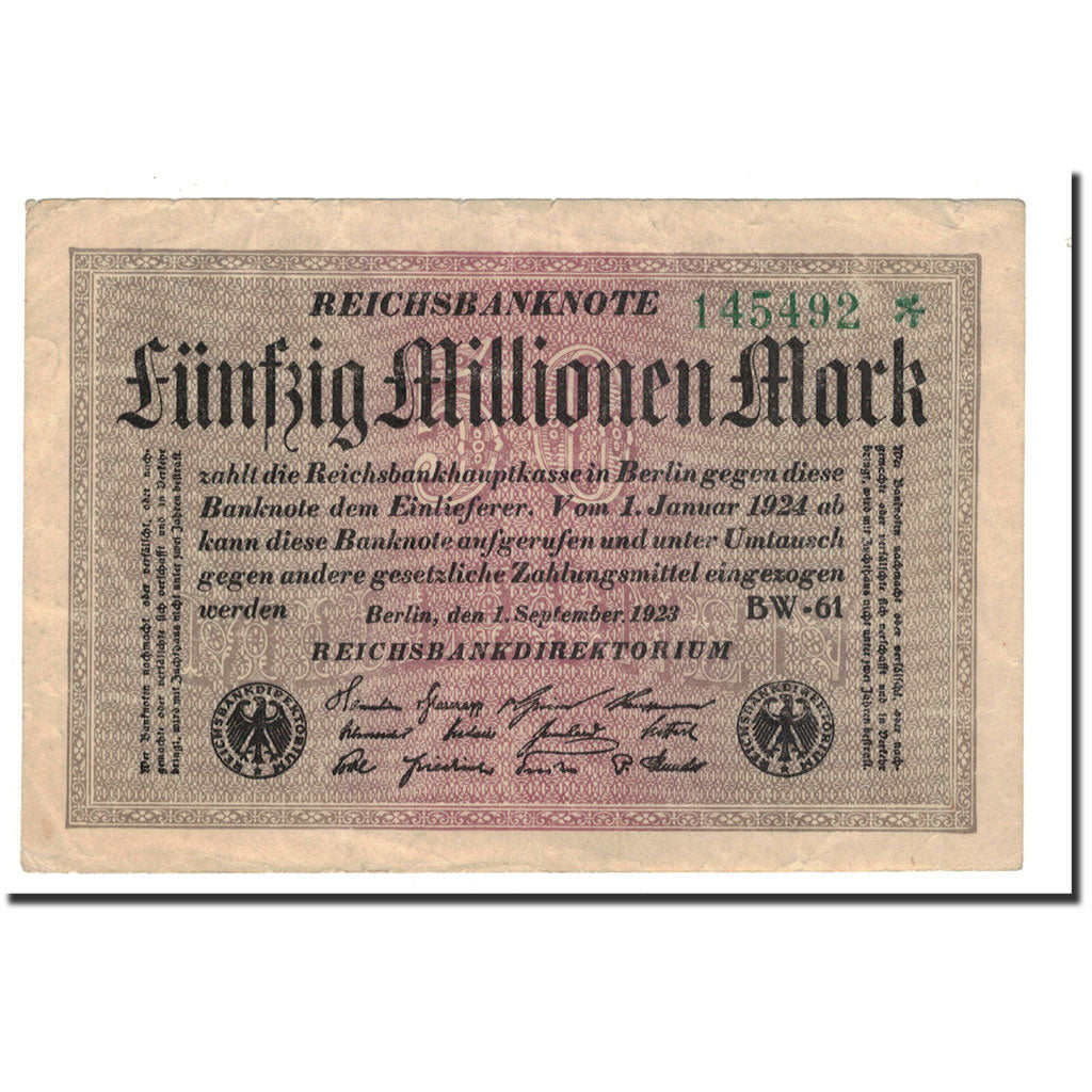 Banknote, Germany, 50 Millionen Mark, 1923, 1923-09-01, KM:109b, VF(30-35)
