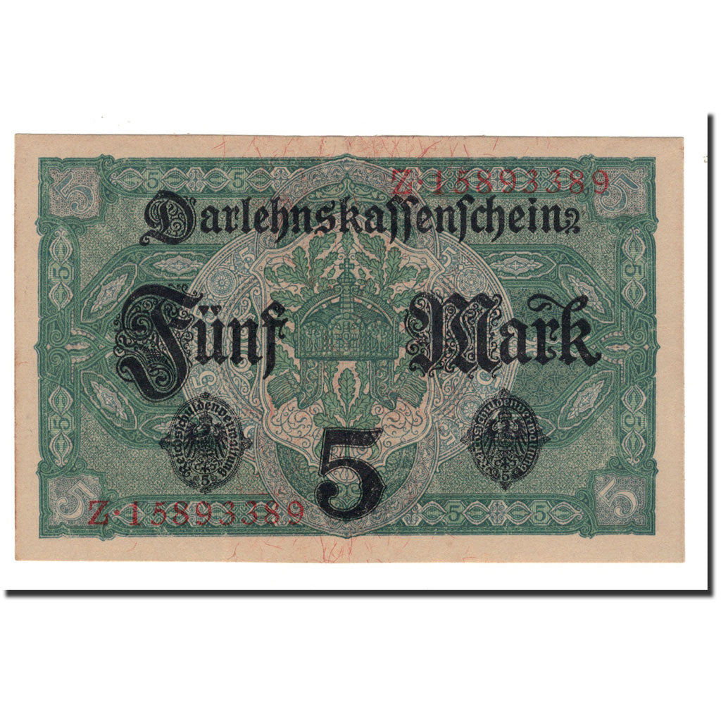 Banknote, Germany, 5 Mark, 1917, 1917-08-01, KM:56b, UNC(65-70)