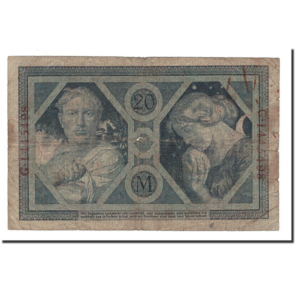 Banknote, Germany, 20 Mark, 1915, 1915-11-04, KM:63, VG(8-10)