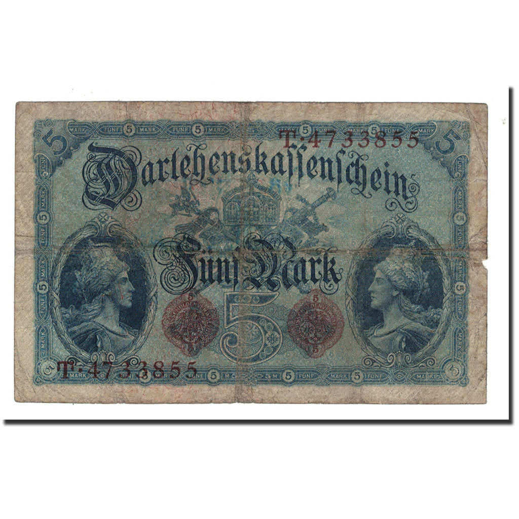 Banknote, Germany, 5 Mark, 1914, 1914-08-05, KM:47b, VG(8-10)