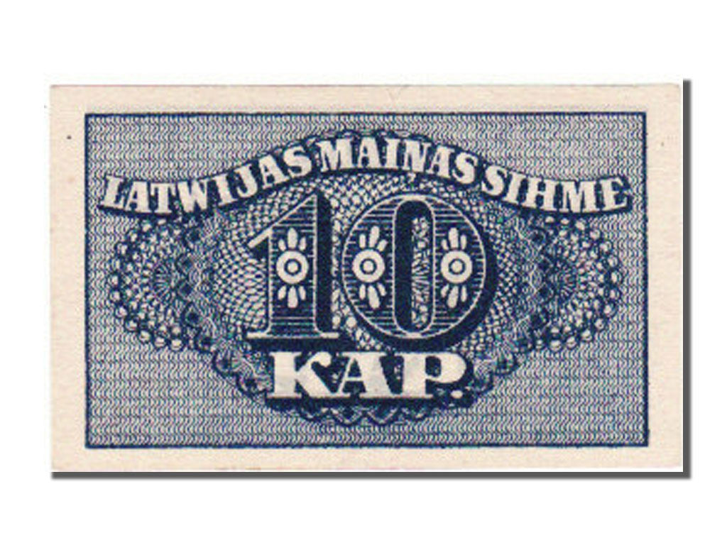 Billete, 10 Kapeikas, Letonia, UNC