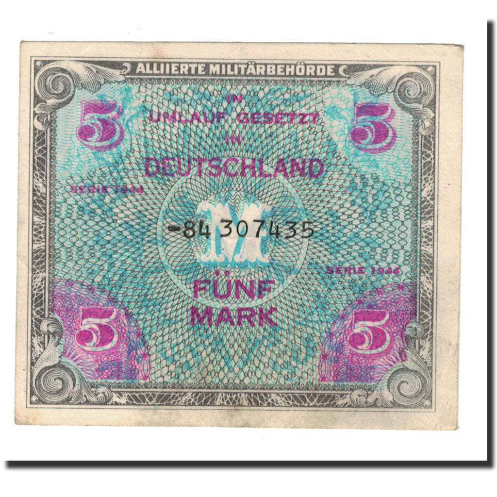 Billete, 5 Mark, 1944, Alemania, KM:193d, MBC