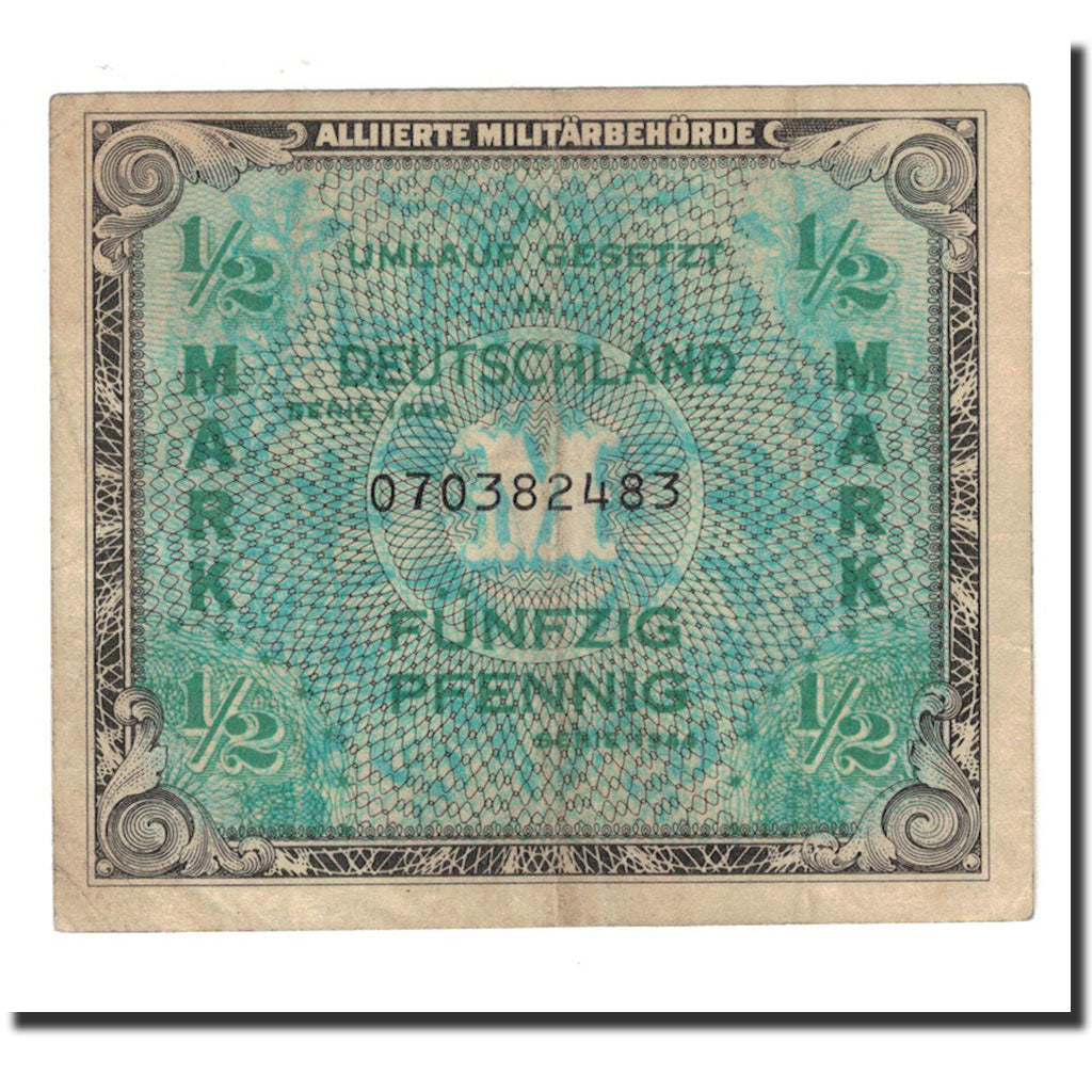 Banconote, Germania, 1/2 Mark, 1944, KM:191a, MB+