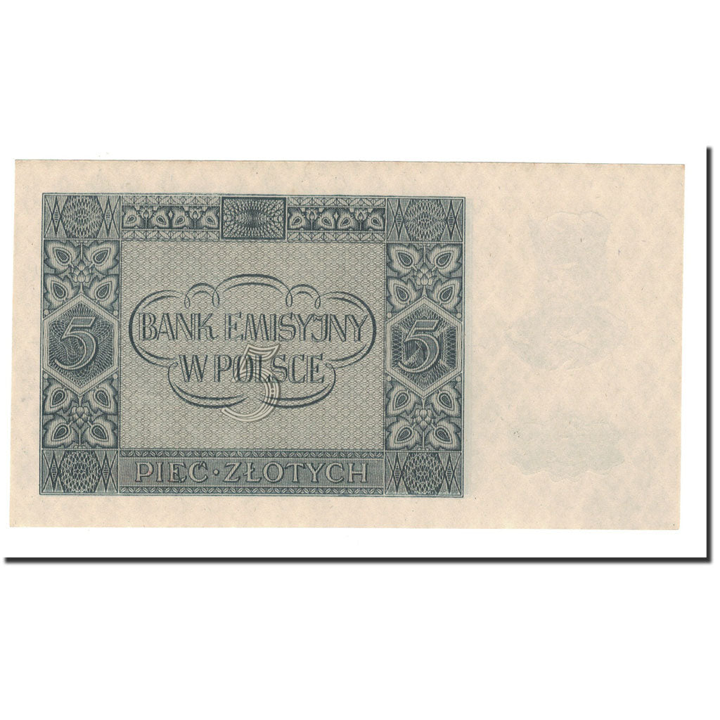 Banknote, Poland, 5 Zlotych, 1941, 1941-08-01, KM:101, UNC(64)