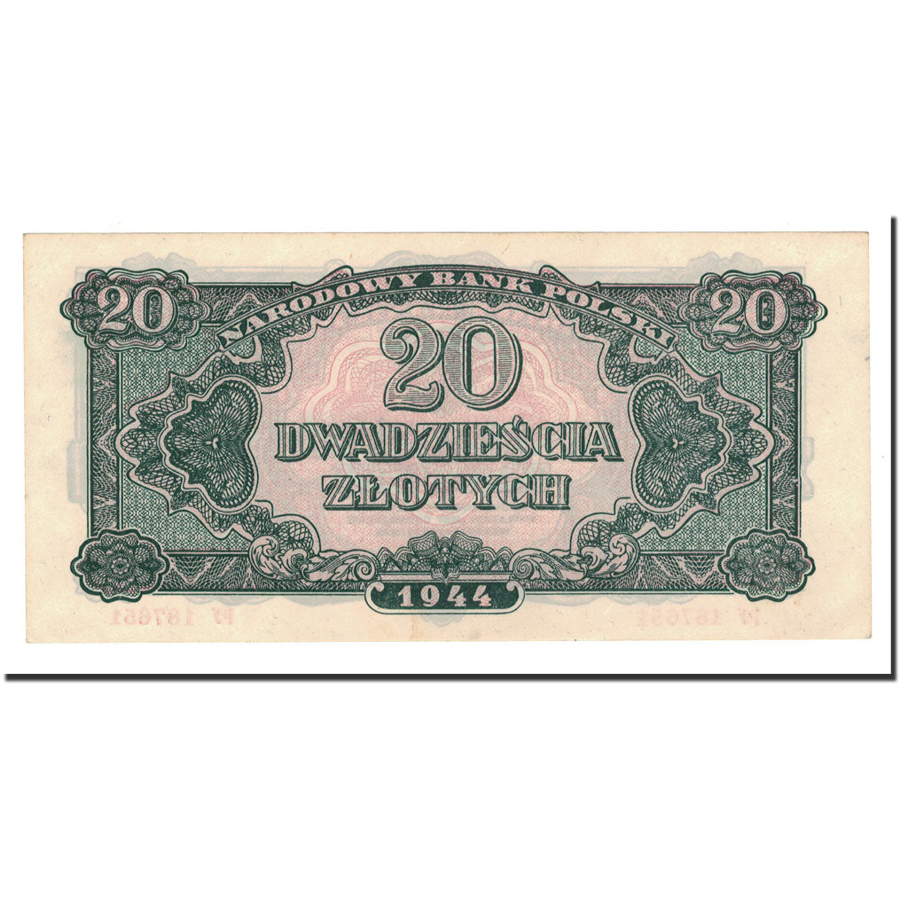 Poland, 20 Zlotych, 1944, KM:113a, UNC(63)