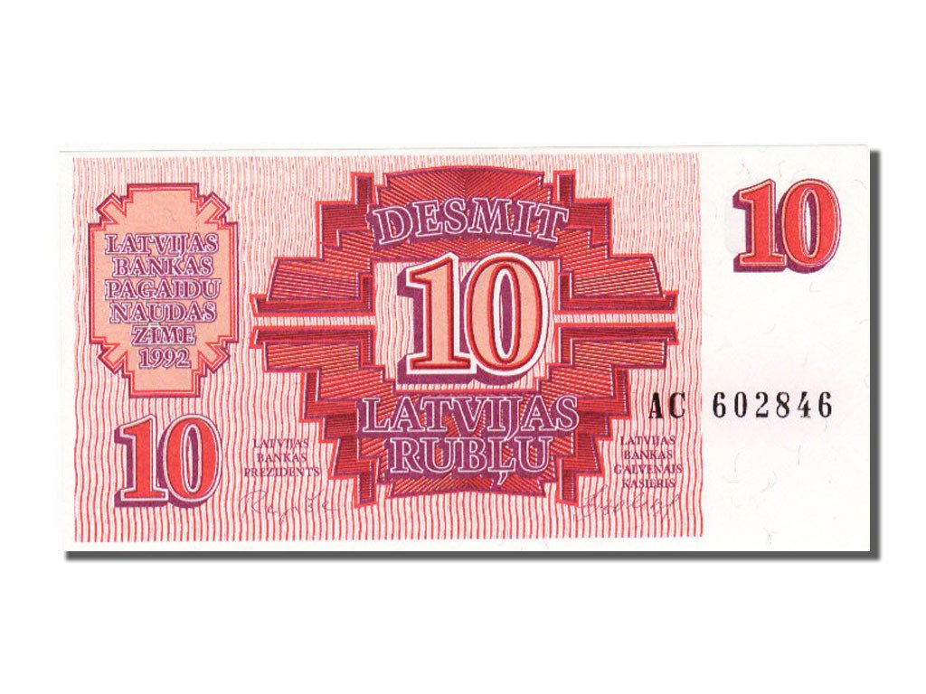 Latvia, 10 Rublu, 1992, KM #38, UNC(65-70), AC 602846