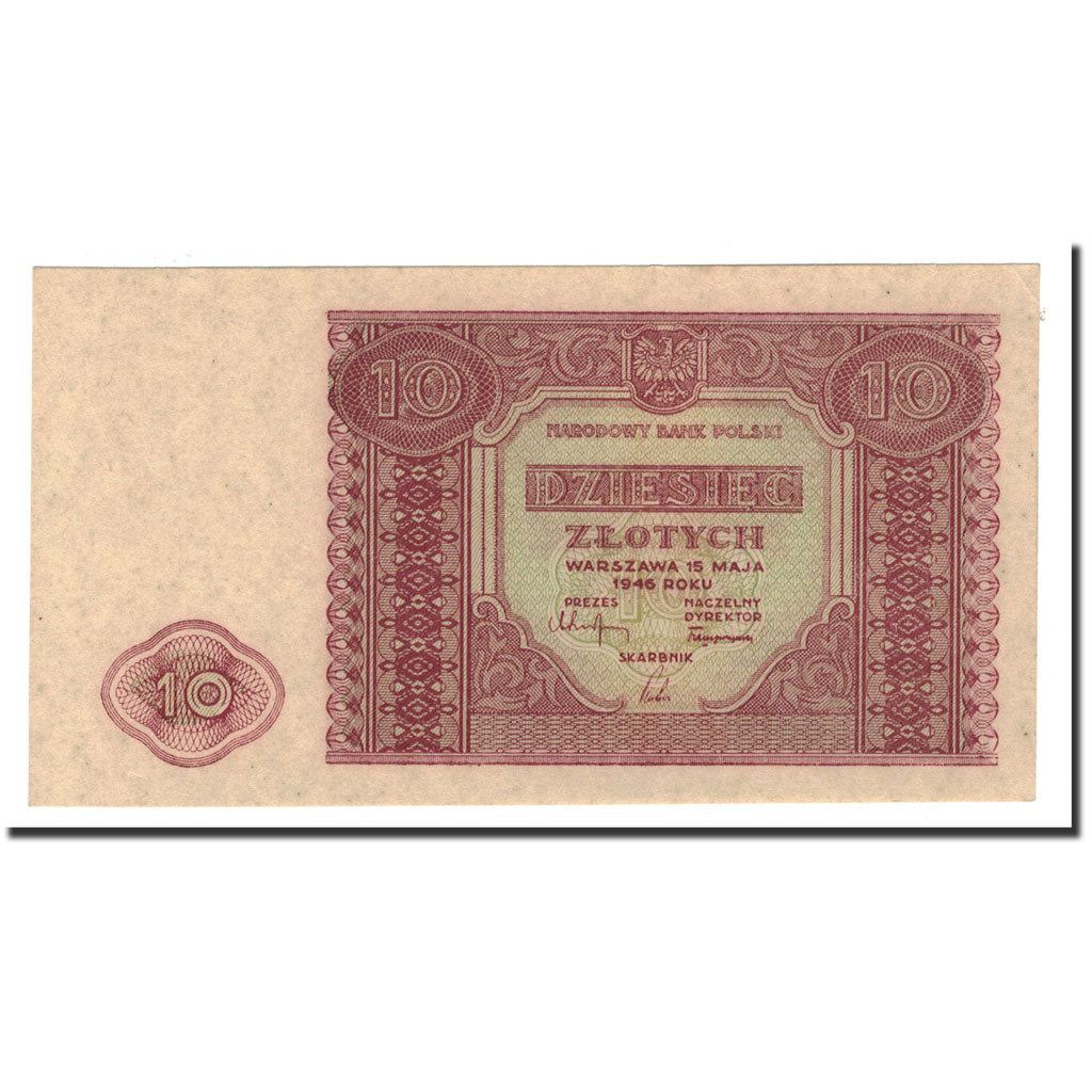 Banknote, Poland, 10 Zlotych, 1946, 1946-05-15, KM:126, UNC(63)