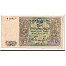 Banknote, Poland, 50 Zlotych, 1946, 1946-05-15, KM:128, UNC(60-62)