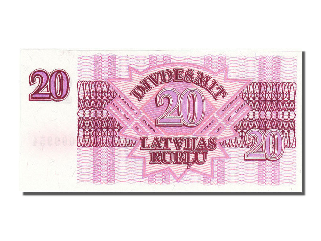 Latvia, 20 Rublu, 1992, KM #39, UNC(65-70), LM 009954