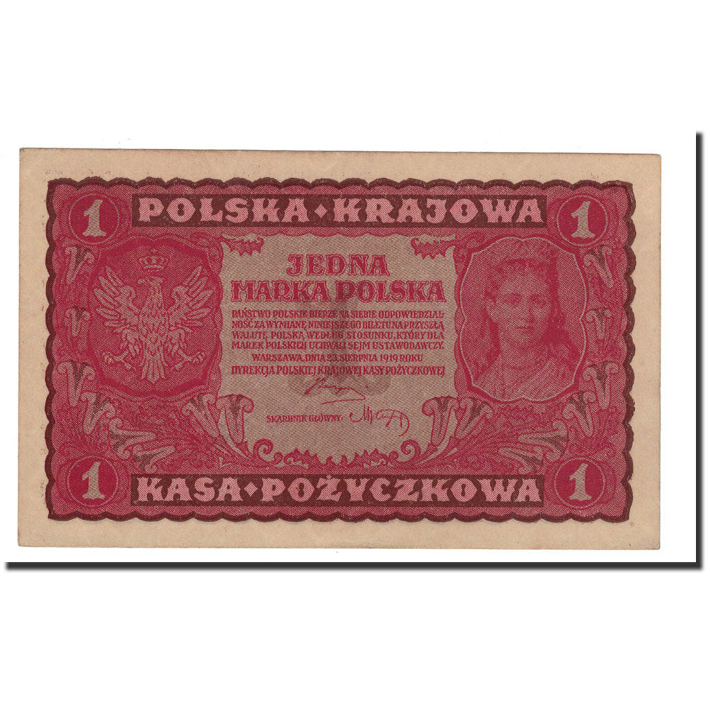 Poland, 1 Marka, 1919, 1919-08-23, KM:23, UNC(60-62)