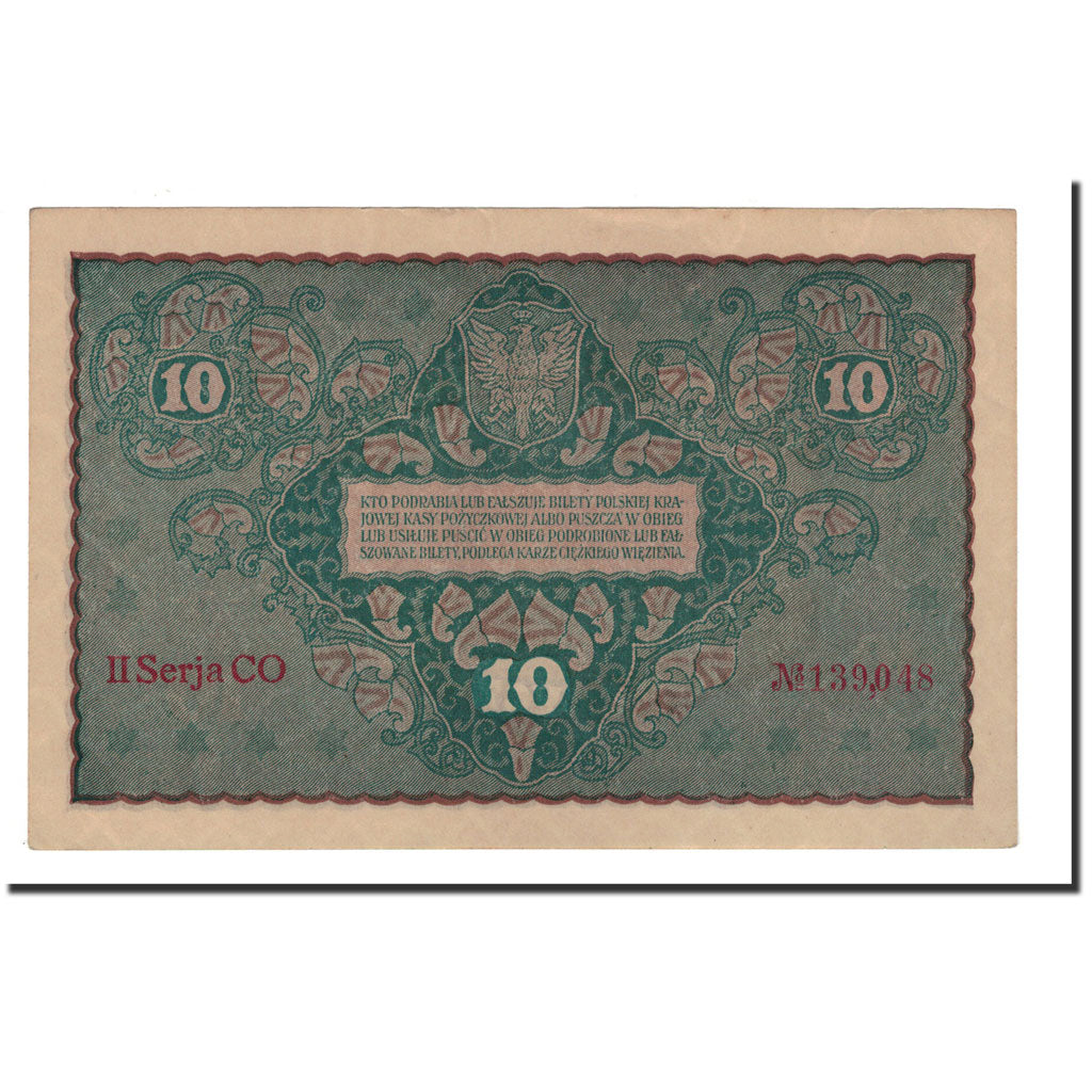 Banknote, Poland, 10 Marek, 1919, 1919-08-23, KM:25, UNC(63)