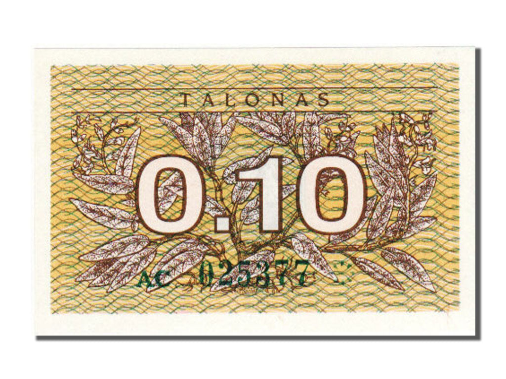 Billete, 0.10 Talonas, 1991, Lituania, UNC