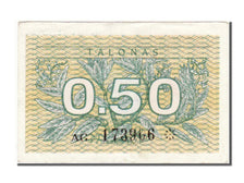 Banknote, Lithuania, 0.50 Talonas, 1991, AU(55-58)