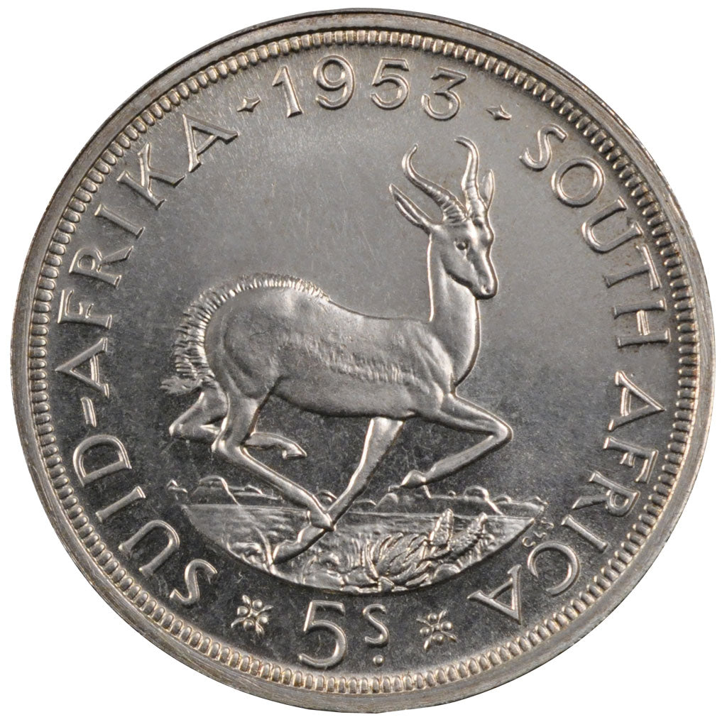 Sudafrica, Elizabeth II, 5 Shillings, 1953, SPL, Argento, KM:52