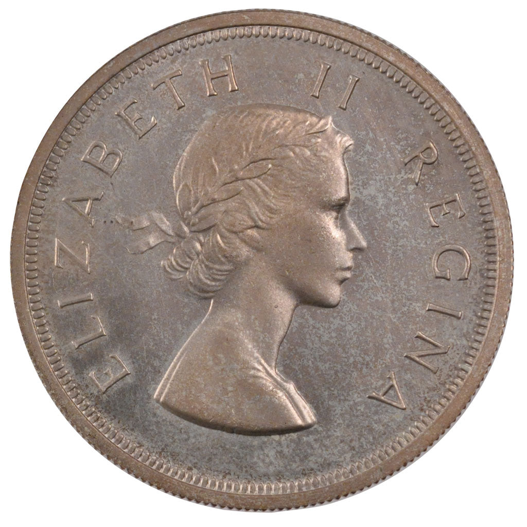 SOUTH AFRICA, 5 Shillings, 1954, KM #52, MS(60-62), Silver, 38.8, 28.40