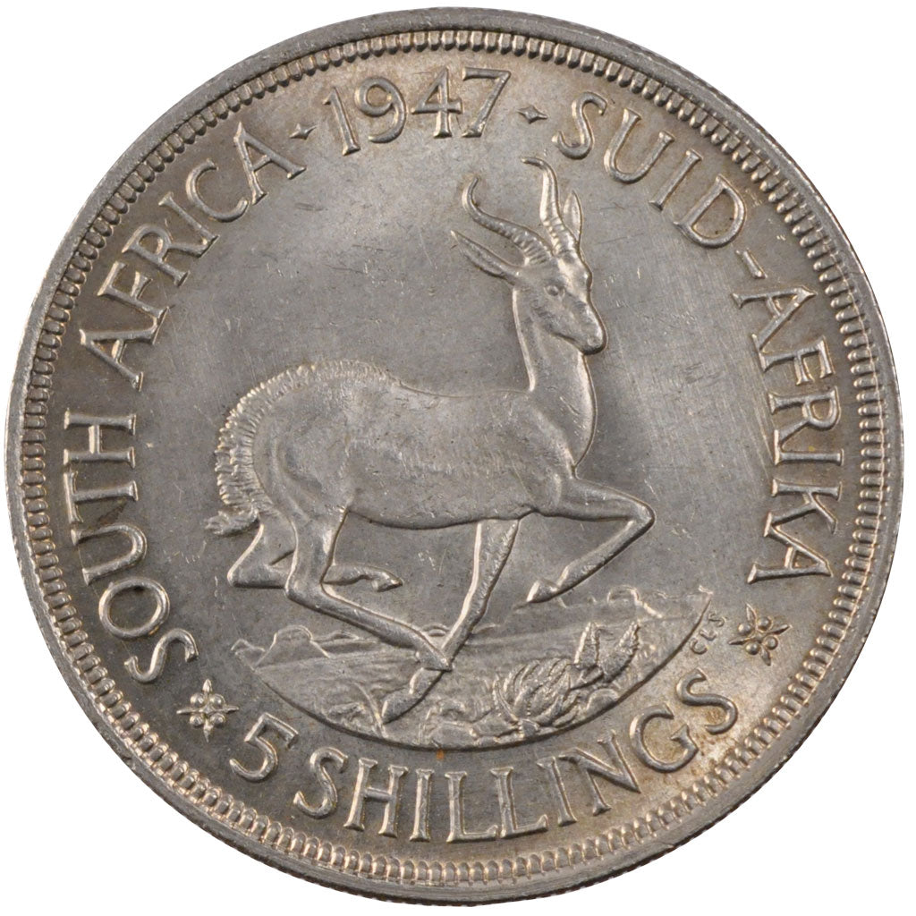 Moneta, Sudafrica, George VI, 5 Shillings, 1947, SPL, Argento, KM:31