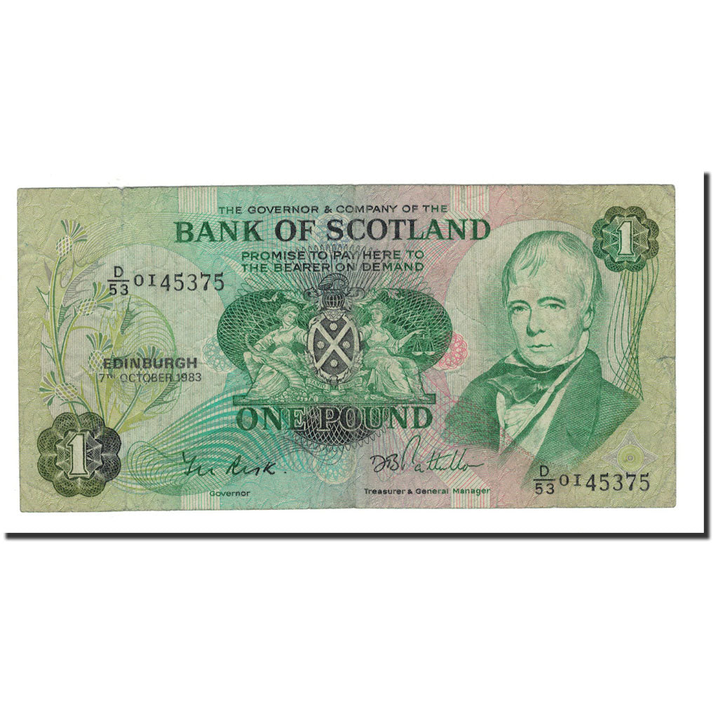 Banknote, Scotland, 1 Pound, 1970-1988, 1983-10-07, KM:111f, VF(30-35)