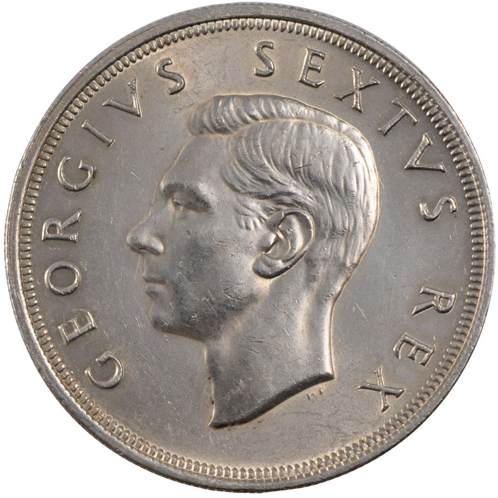 South Africa, 5 Shillings, 1950, KM #40.1, MS(60-62), Silver, 38.8, 28.36