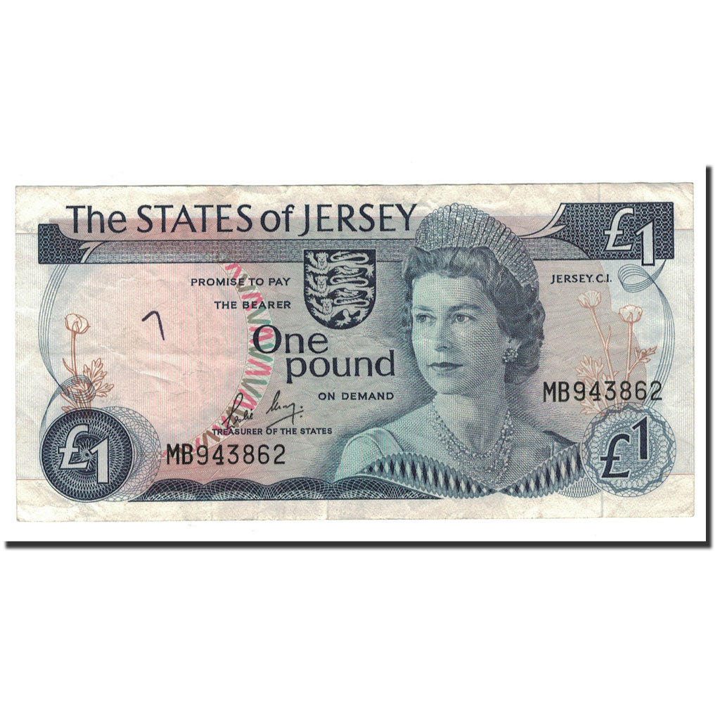 Jersey, 1 Pound, 1976-1988, KM:11b, BB