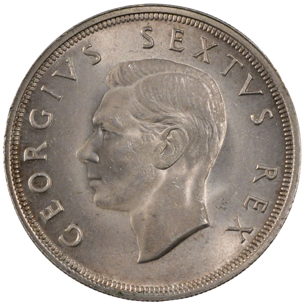 SOUTH AFRICA, 5 Shillings, 1948, KM #40.1, MS(60-62), Silver, 38.8, 28.41