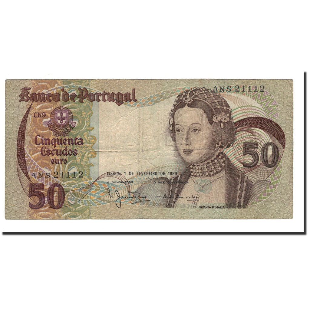 Banknote, Portugal, 50 Escudos, 1980, 1980-02-01, KM:174b, EF(40-45)