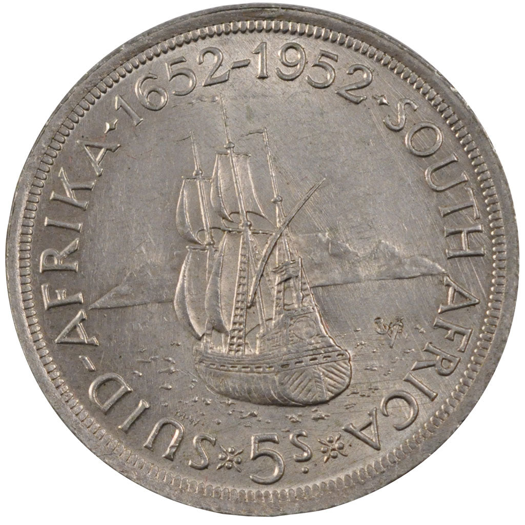Sudafrica, George VI, 5 Shillings, 1952, SPL, Argento, KM:41